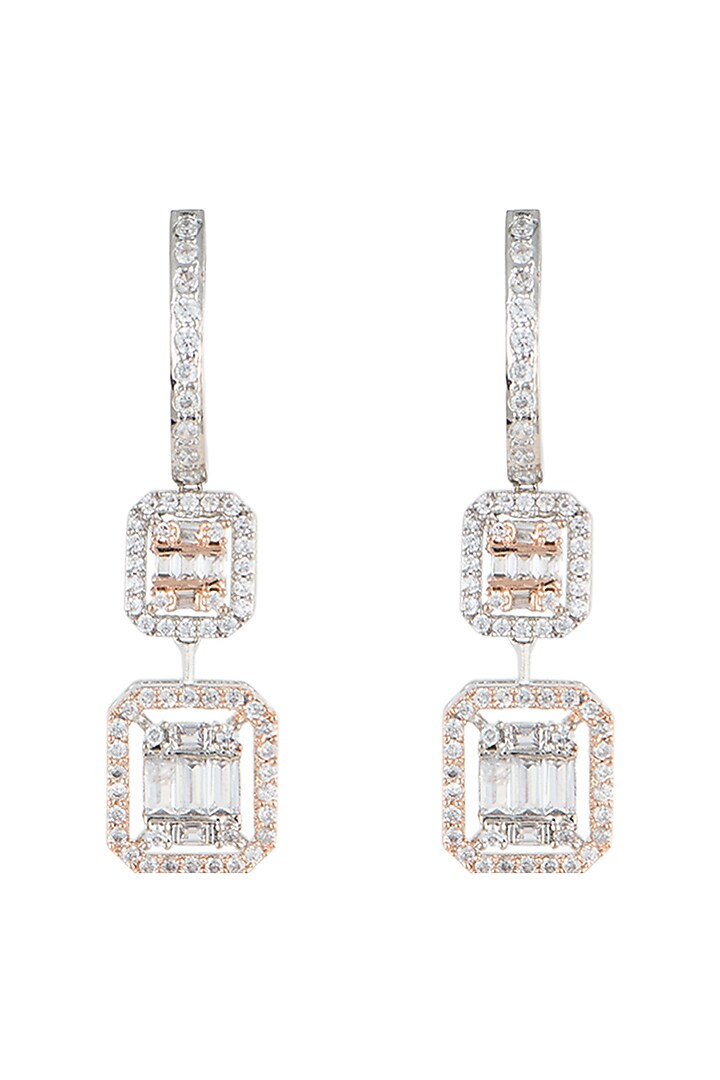 Silver plated faux diamonds earrings by Aster at Pernia's Pop Up Shop
