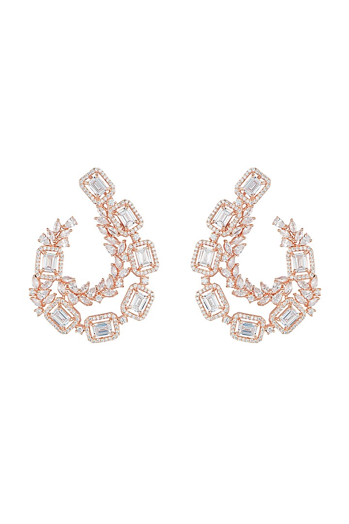 Rose gold plated faux diamond earrings by Aster at Pernia's Pop Up Shop
