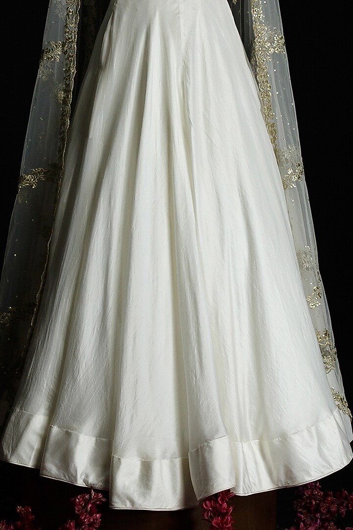 Ivory Silk Wedding Lehenga Set by Ahanthem by Reena at Pernia's Pop Up Shop