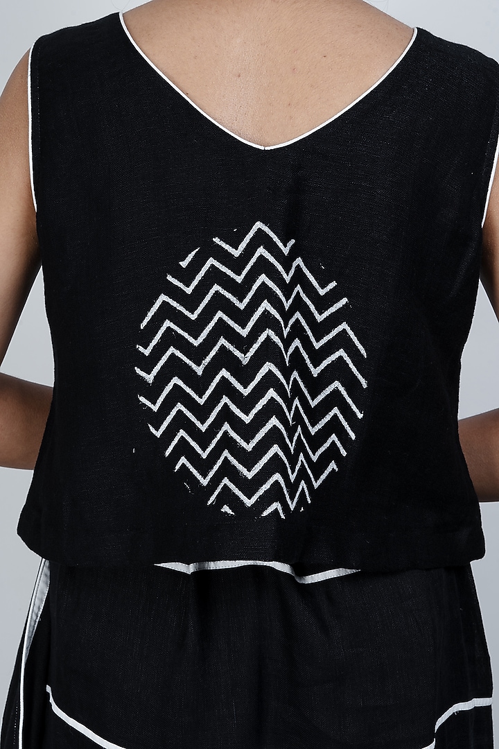 Black Printed Festive Saree by ATBW | All Things Black & White at Pernia's Pop Up Shop