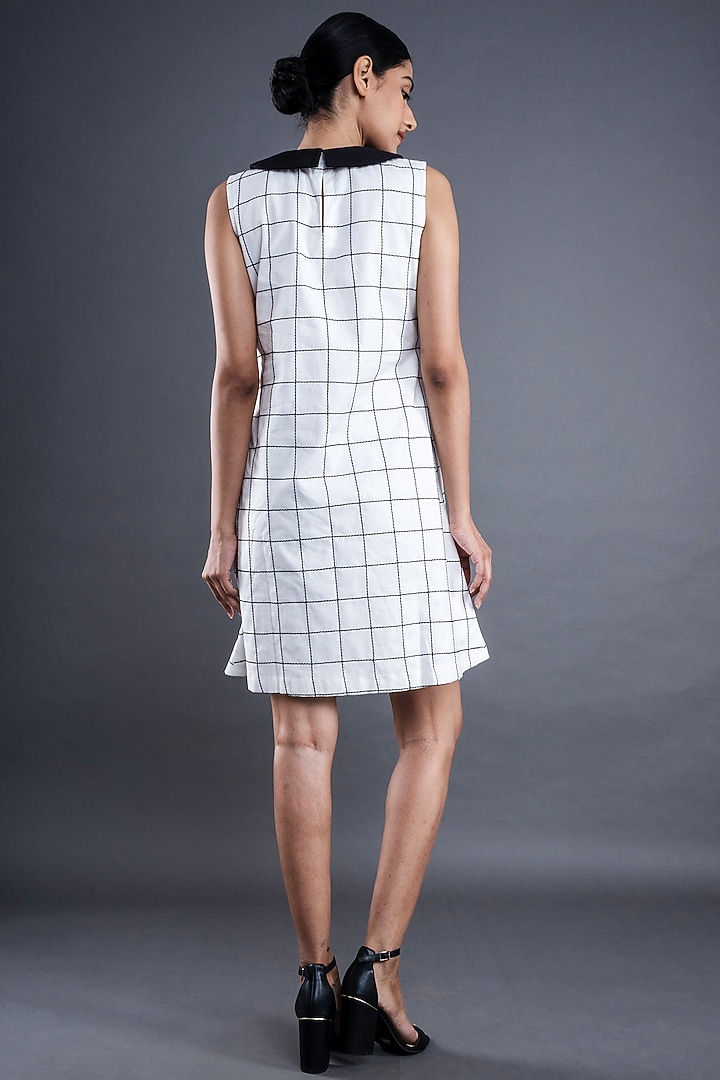 Black & White A-Line Khadi Cotton Summer Dress by ATBW | All Things Black & White at Pernia's Pop Up Shop