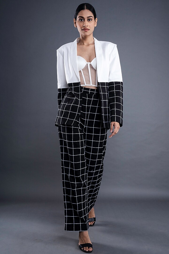 Black & White Khadi Cotton Blazer by ATBW | All Things Black & White