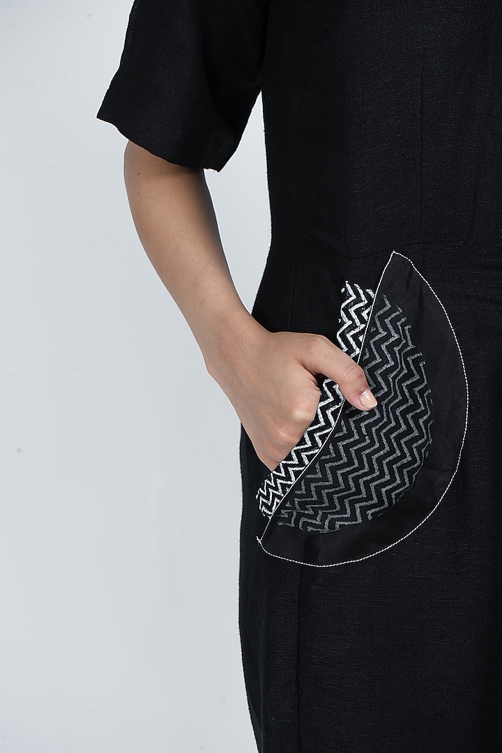 Black Cotton Linen Jumpsuit by ATBW | All Things Black & White at Pernia's Pop Up Shop
