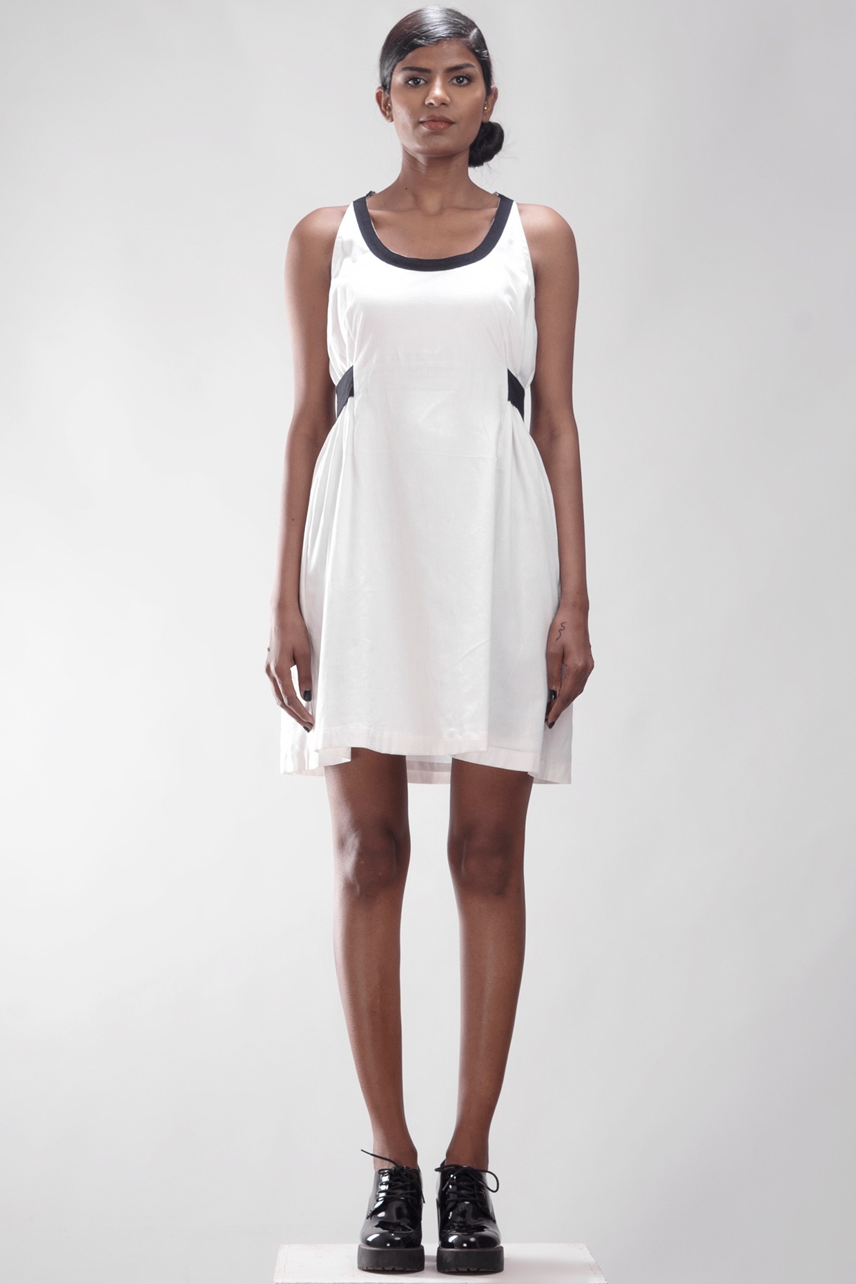 White Khadi Cotton Hoodie Dress by ATBW All Things Black White at Pernia s Pop Up Shop 2024