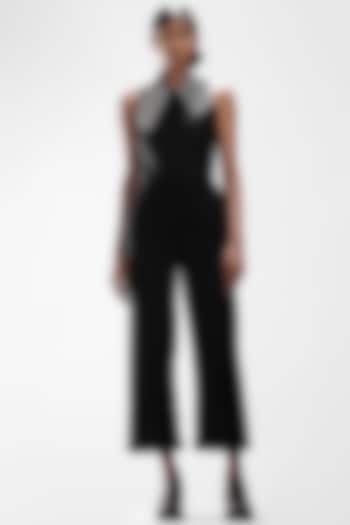 Black Khadi Cotton Bodysuit by AT 44 | All Things Black & White