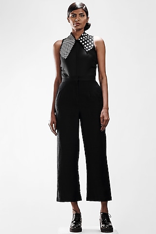 Black Khadi Cotton Bodysuit by ATBW | All Things Black & White