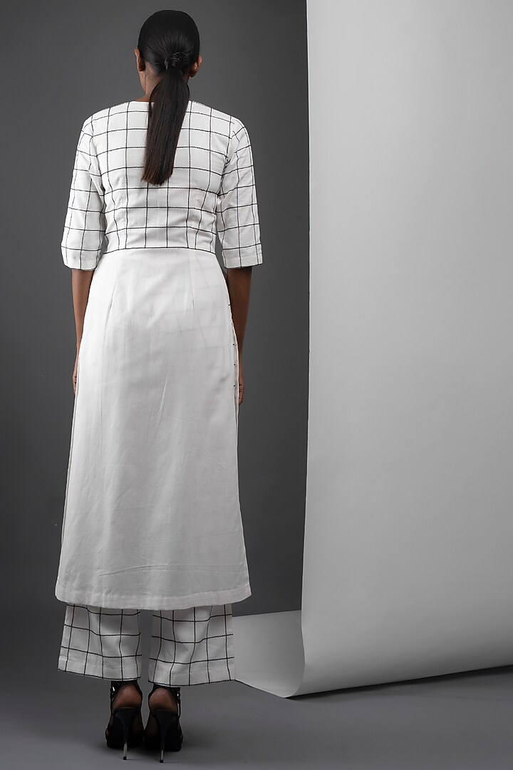 White Cotton Printed Pants by ATBW | All Things Black & White at Pernia's Pop Up Shop