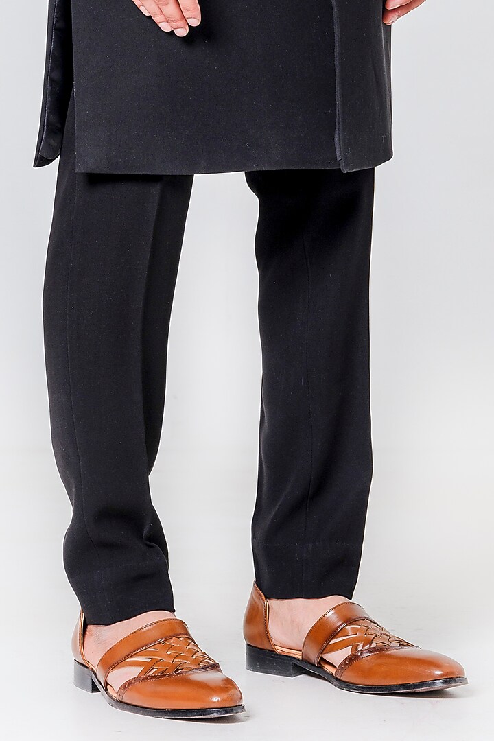 Black Japanese Polyester Embellished Groom Sherwani Set by Amrit Dawani at Pernia's Pop Up Shop