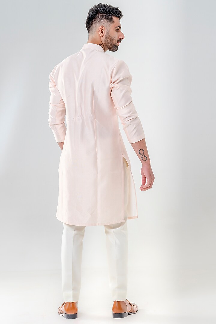 Pink Cotton Silk Kurta Set by Amrit Dawani at Pernia's Pop Up Shop