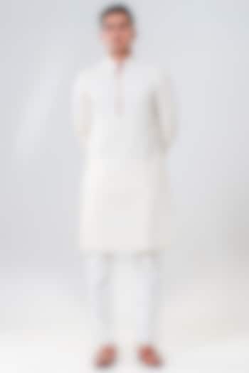 Pink Cotton Silk Kurta Set by Amrit Dawani at Pernia's Pop Up Shop