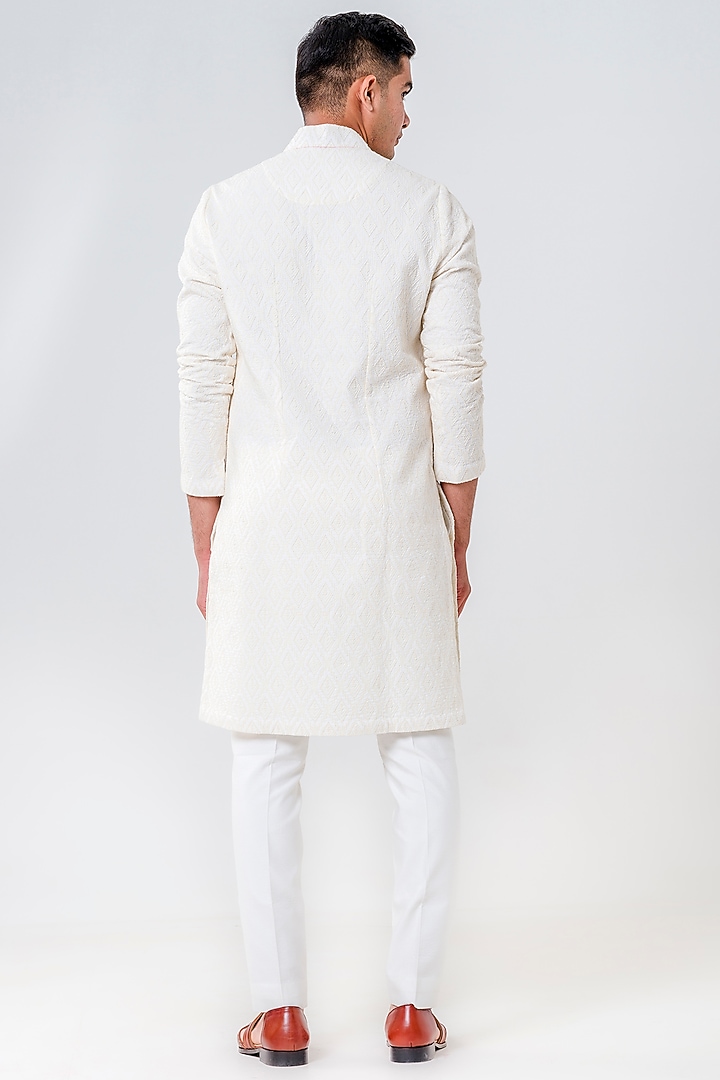 Pink Cotton Silk Kurta Set by Amrit Dawani at Pernia's Pop Up Shop