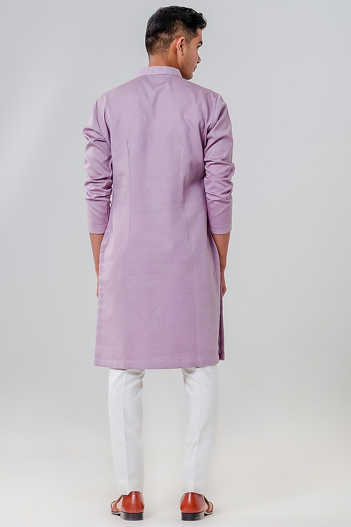 Moon Dust Chanderi Cotton Silk Motifs Embroidered Kurta Set by Amrit Dawani at Pernia's Pop Up Shop