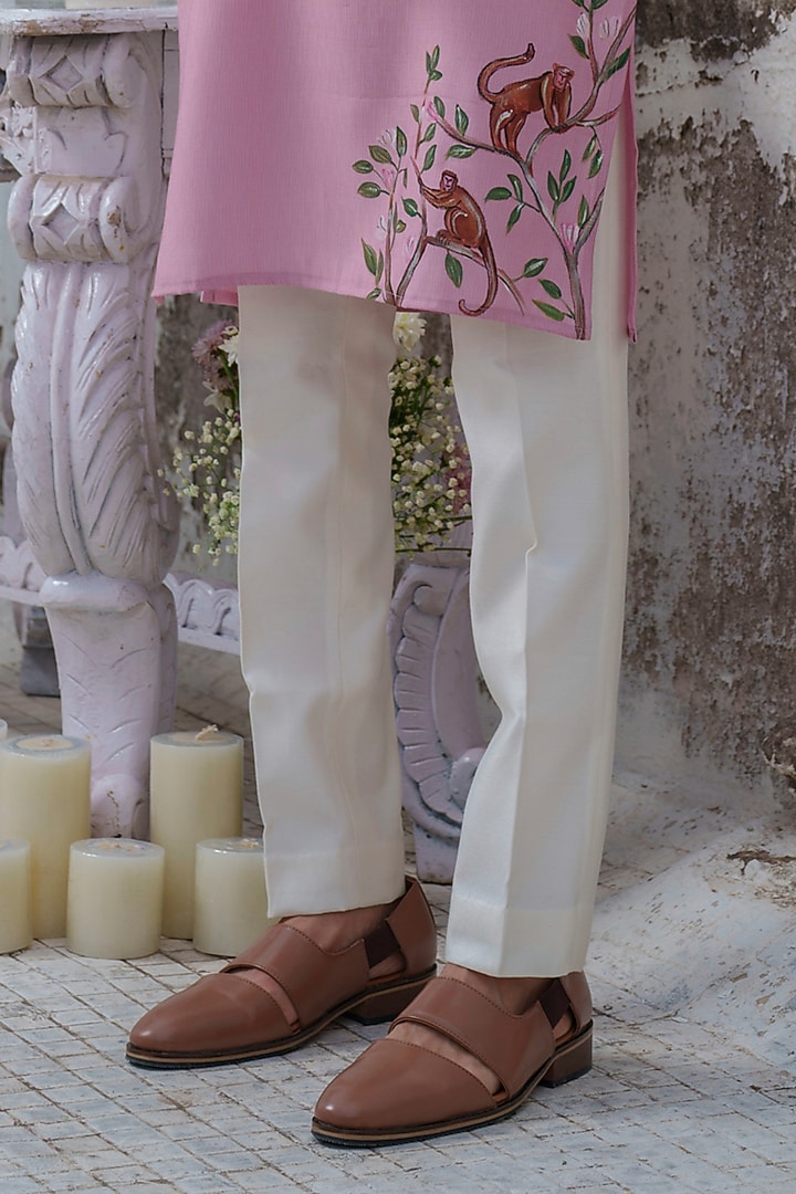 Plum Cotton Blend Hand Painted Kurta Set by Amrit Dawani at Pernia's Pop Up Shop