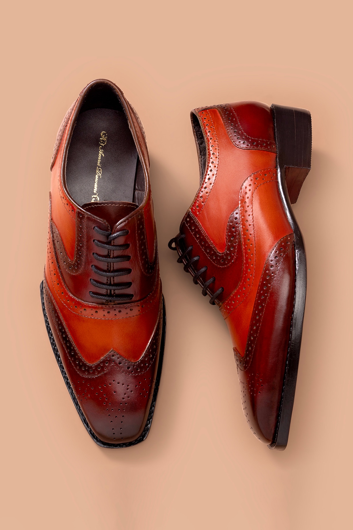 Cherry Colour Formal Shoes Cherry Red Tan Leather Oxford Shoes By