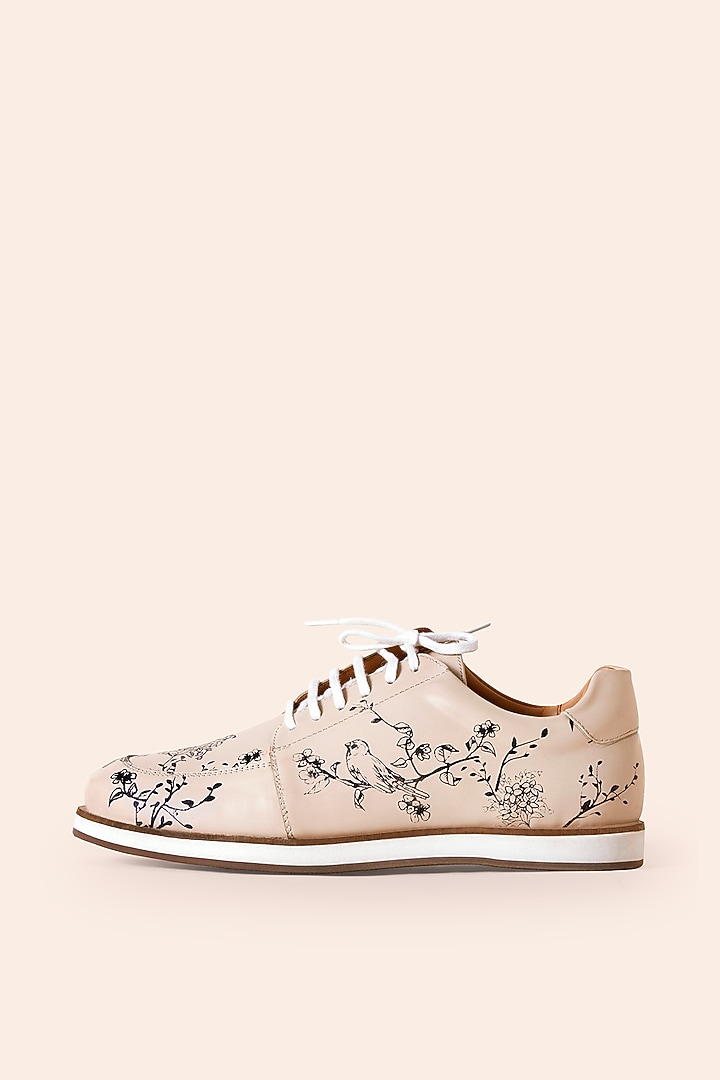 Coffee Beige Leather Shoes by Amrit Dawani at Pernia's Pop Up Shop