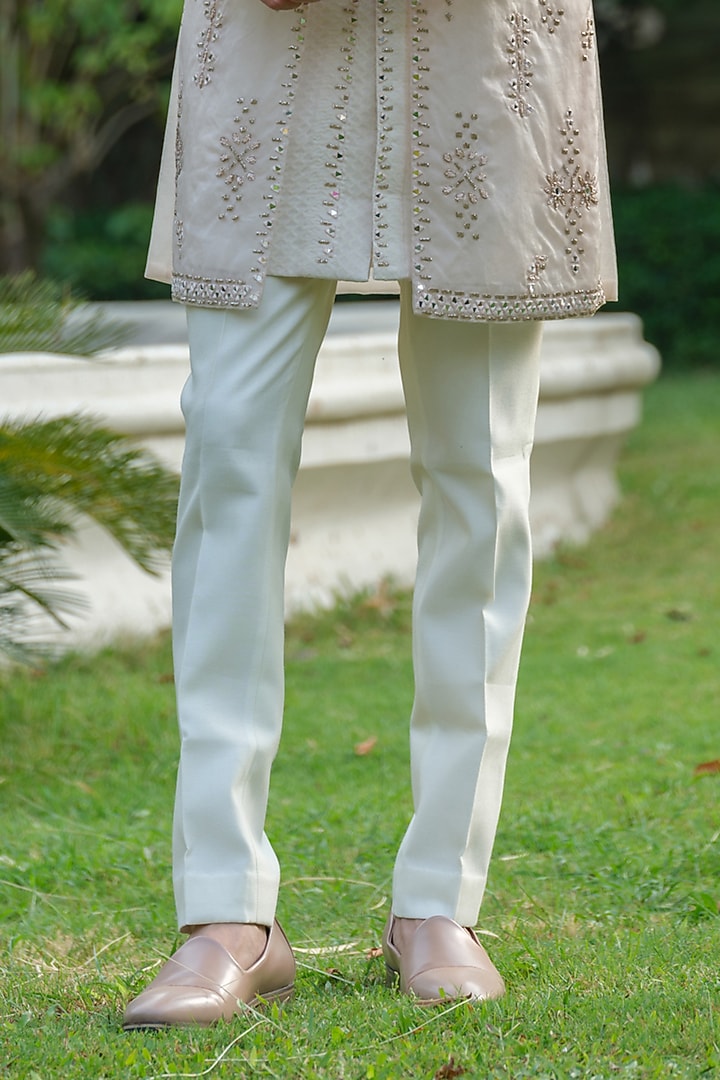 Light Pink Organza Mirror Work Wedding Indowestern Set by Amrit Dawani at Pernia's Pop Up Shop