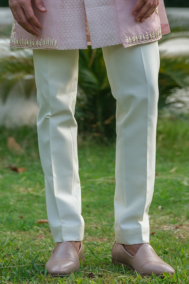 Pink Organza Embroidered Wedding Indowestern Set by Amrit Dawani at Pernia's Pop Up Shop