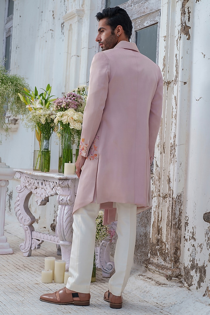 Mauve Modal Silk Hand Painted Cape Kurta Set by Amrit Dawani at Pernia's Pop Up Shop