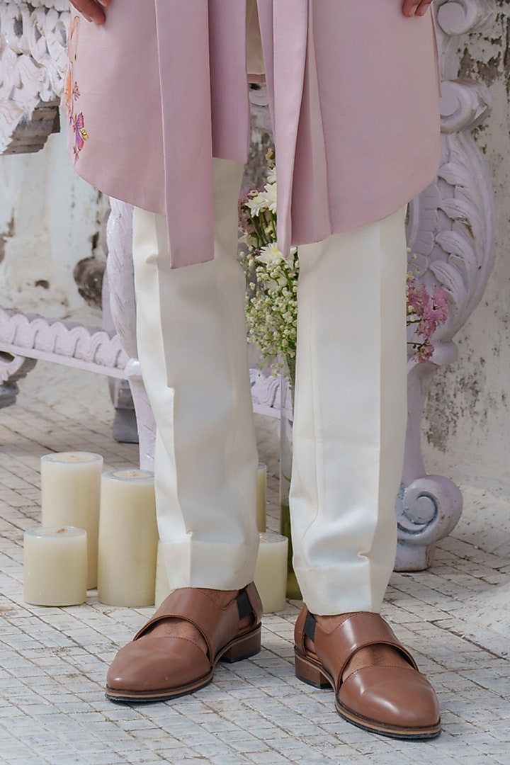 Mauve Modal Silk Hand Painted Cape Kurta Set by Amrit Dawani at Pernia's Pop Up Shop