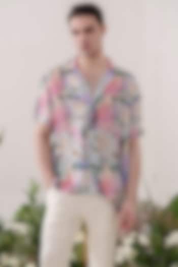 Multi-Colored Organza Satin Printed Party Wear Shirt by Amrit Dawani at Pernia's Pop Up Shop