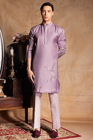 Moondust Staple Silk Kurta Set by Amrit Dawani