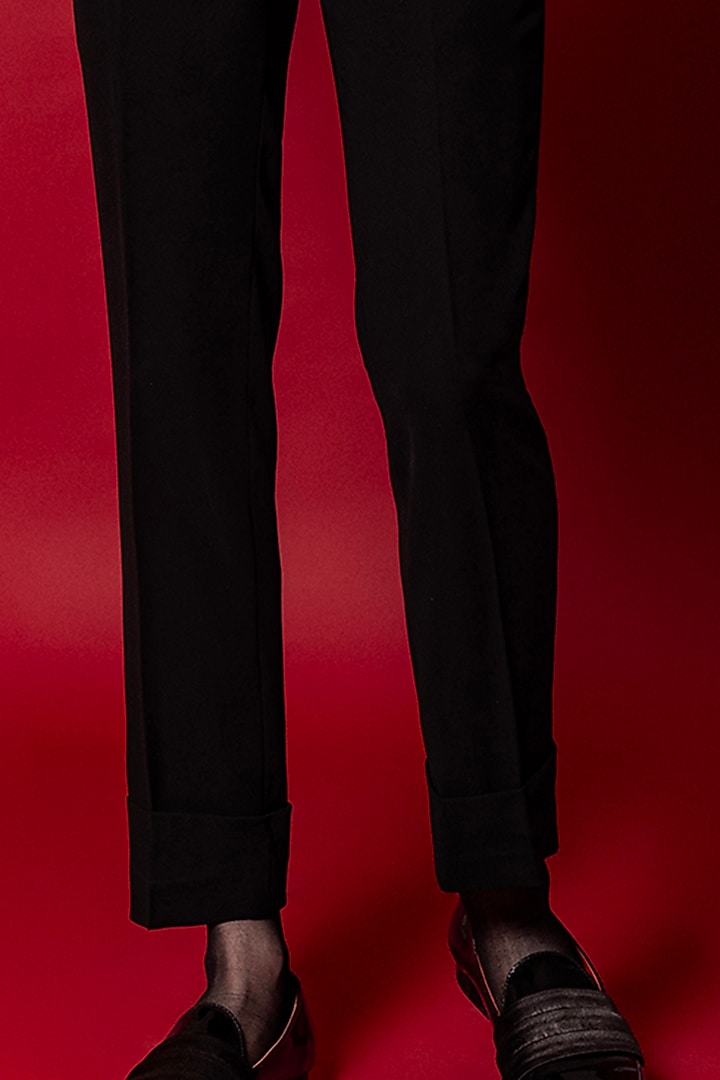 Black Premium Velvet Tuxedo Set by Amrit Dawani at Pernia's Pop Up Shop