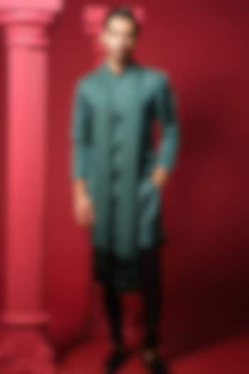 Emerald Modal Silk Embroidered Kurta Set by Amrit Dawani at Pernia's Pop Up Shop