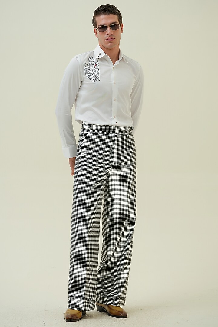 White Cotton Embroidered Party Wear Shirt by Amrit Dawani at Pernia's Pop Up Shop
