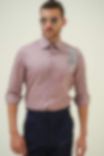 Mauve Cotton Hand Embroidered Shirt by Amrit Dawani