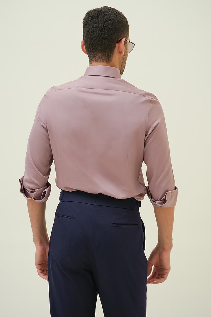 Mauve Cotton Hand Embroidered Party Wear Shirt by Amrit Dawani at Pernia's Pop Up Shop
