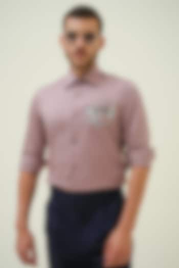 Mauve Cotton Hand Embroidered Shirt by Amrit Dawani