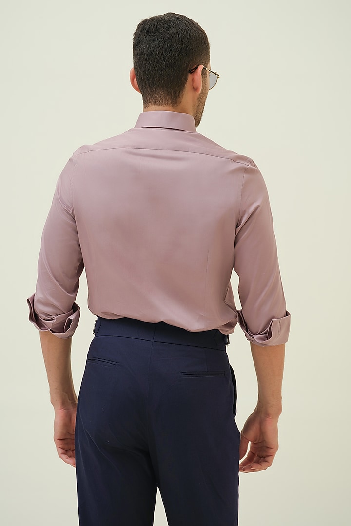 Mauve Cotton Hand Embroidered Party Wear Shirt by Amrit Dawani at Pernia's Pop Up Shop