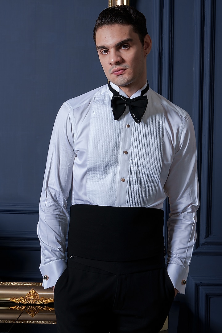 Emerald Green Velvet Bead Work Tuxedo Set by Amrit Dawani at Pernia's Pop Up Shop