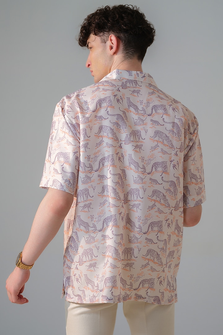 Pink Satin Georgette Printed Party Wear Shirt by Amrit Dawani at Pernia's Pop Up Shop