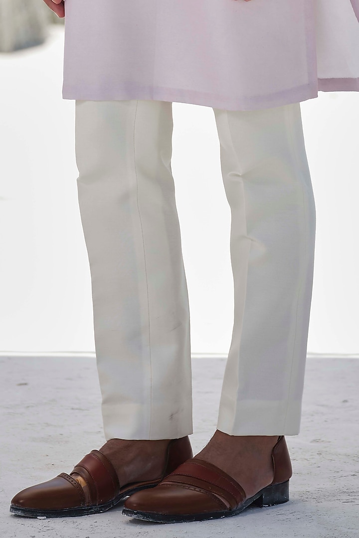 Ivory Modal Bead Embroidered Bundi Jacket Set by Amrit Dawani at Pernia's Pop Up Shop