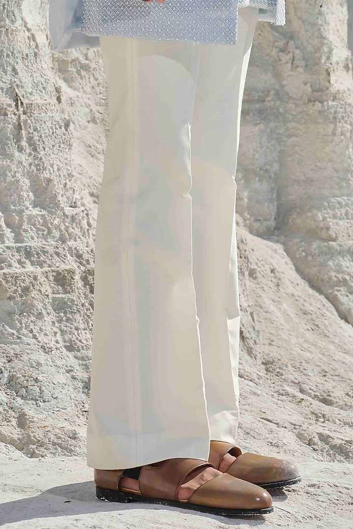 Powder Blue Modal Silk Hand Embellished Groom Indowestern Set by Amrit Dawani at Pernia's Pop Up Shop