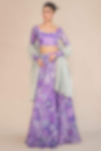 Lilac Lurex Lehenga Set by ANKITA DHARMAN at Pernia's Pop Up Shop