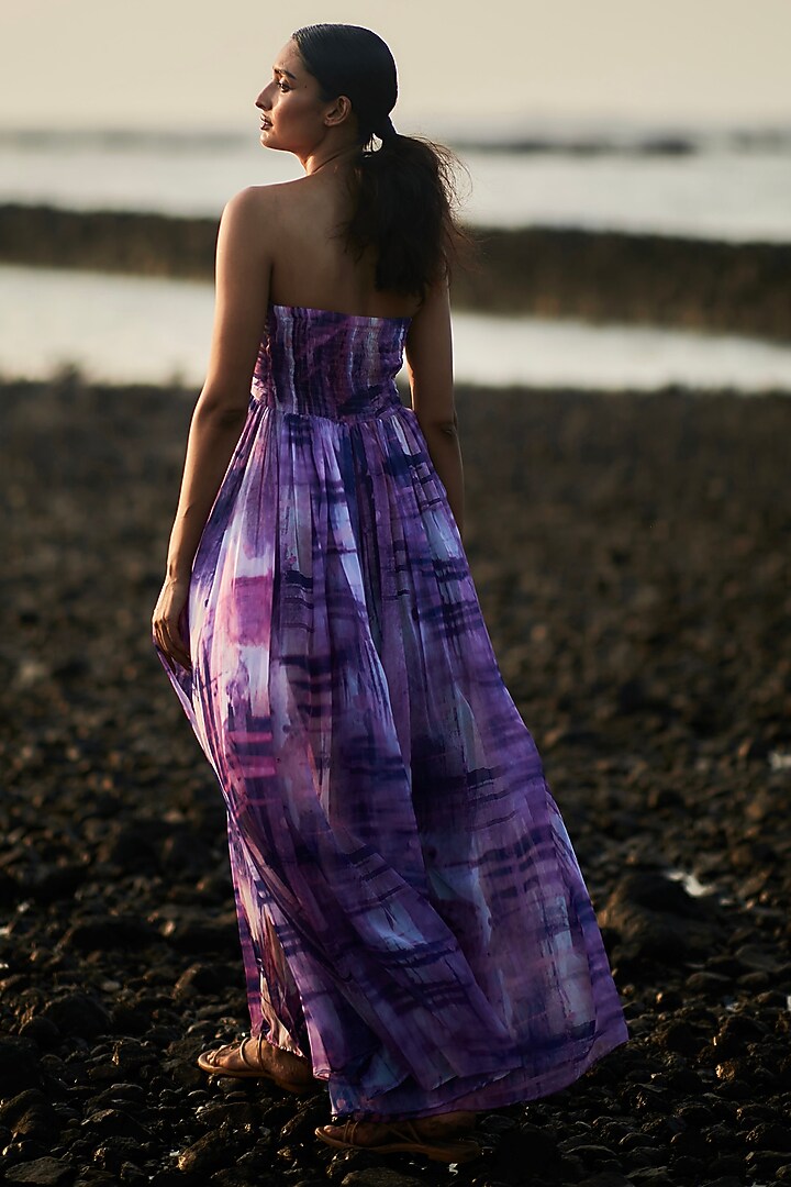 Purple Chiffon Maxi Summer Dress by ANKITA DHARMAN at Pernia's Pop Up Shop