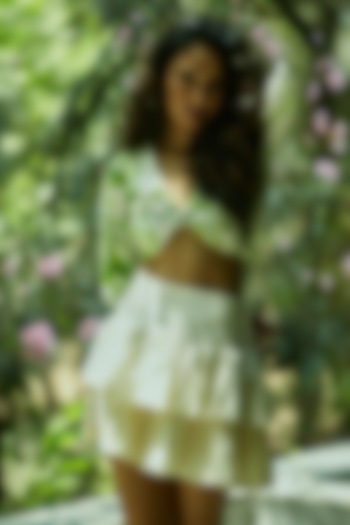 Off-White Kora Skirt Set by ANKITA DHARMAN at Pernia's Pop Up Shop