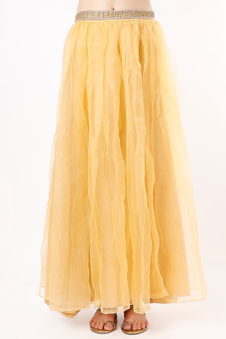 Golden Beige Embroidered Lehenga Set by Agastya The Era Edit at Pernia's Pop Up Shop