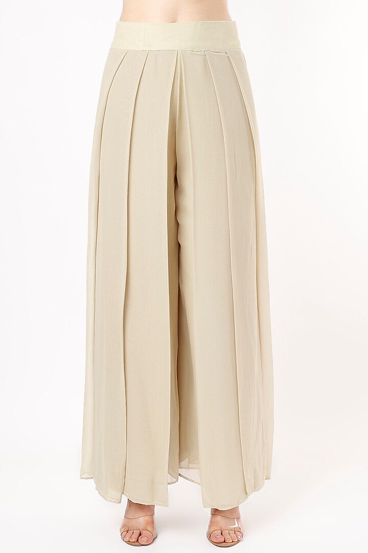Olive Green Georgette Pant Set by Agastya The Era Edit at Pernia's Pop Up Shop