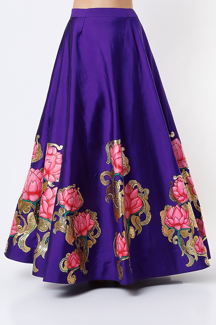 Violet Embroidered Bridal Lehenga Set by Architha Narayanam at Pernia's Pop Up Shop