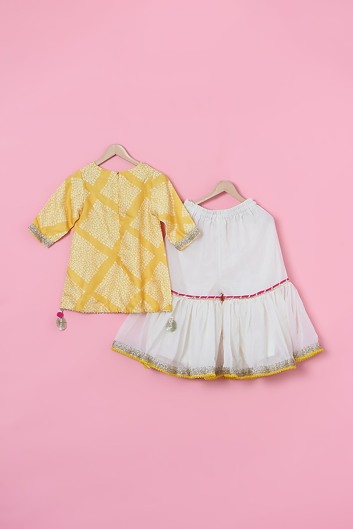 Yellow Georgette Sharara Set For Girls by ATIJAH at Pernia's Pop Up Shop
