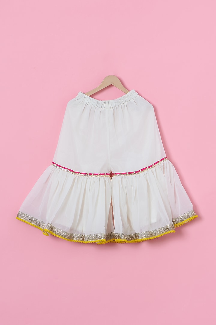 Yellow Georgette Sharara Set For Girls by ATIJAH at Pernia's Pop Up Shop