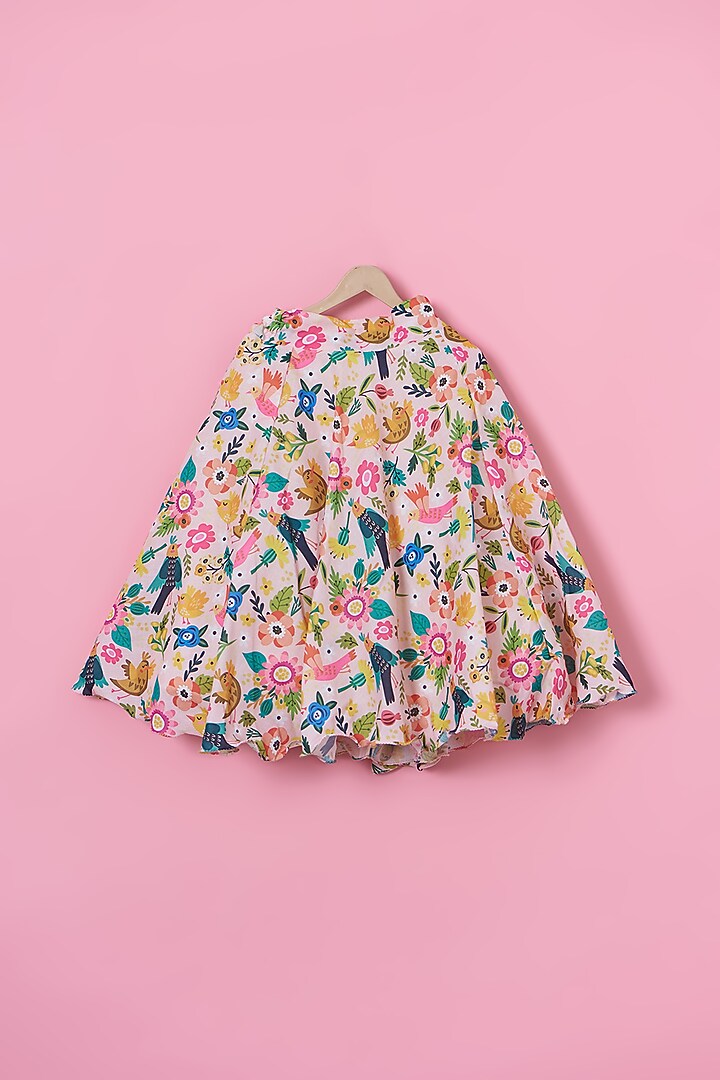 Multi-Colored Cotton Floral Printed Lehenga Set For Girls by ATIJAH at Pernia's Pop Up Shop