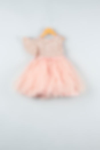 Peach Embroidered Frock For Girls by ATIJAH