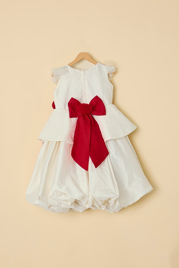 White Sequins & Silk Gown For Girls by ATIJAH at Pernia's Pop Up Shop