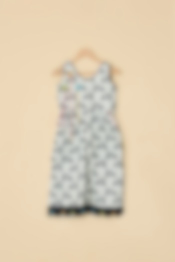 Black Cotton Printed Jumpsuit For Girls by ATIJAH at Pernia's Pop Up Shop