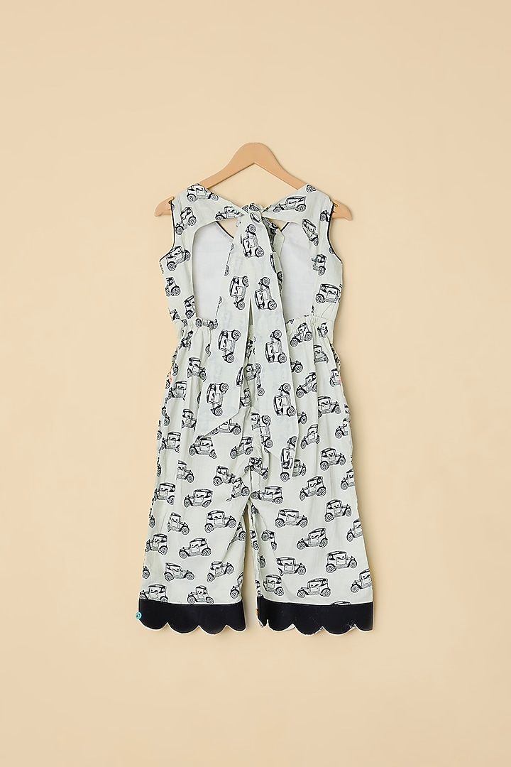 Black Cotton Printed Jumpsuit For Girls by ATIJAH at Pernia's Pop Up Shop
