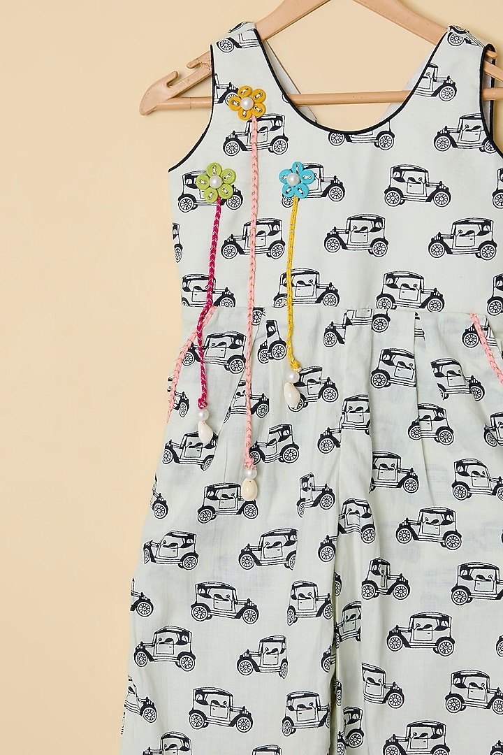 Black Cotton Printed Jumpsuit For Girls by ATIJAH at Pernia's Pop Up Shop